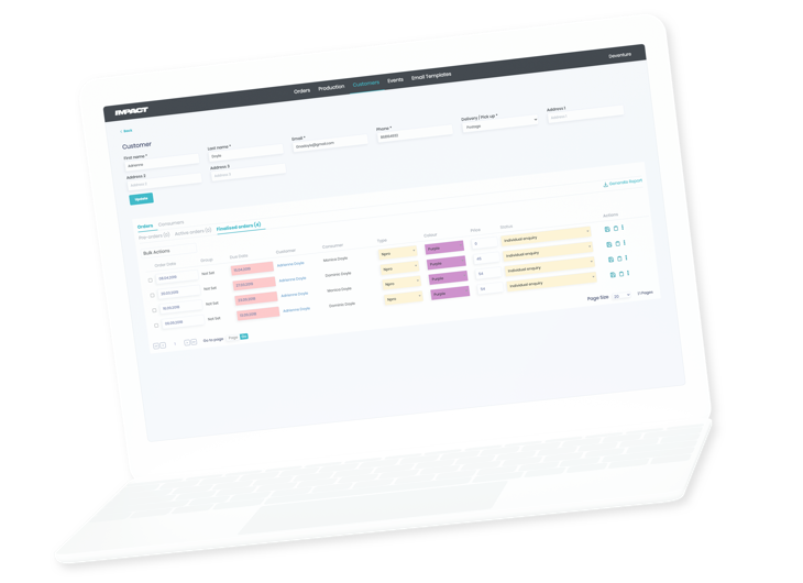 impact customer orders listing impact customer orders listing